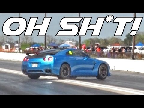 GT-R Nearly SMACKS The Wall!