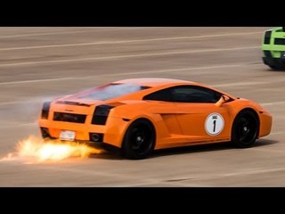 Lambo on FIRE at over 200 MPH!!!