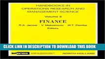 Best Seller Finance, Volume 9 (Handbooks in Operations Research and Management Science) Free Read