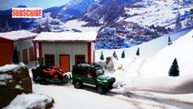 Игрушки для детей Bruder - Мультик про машинки - Land Rover с снегоходом. для детей Cars toys