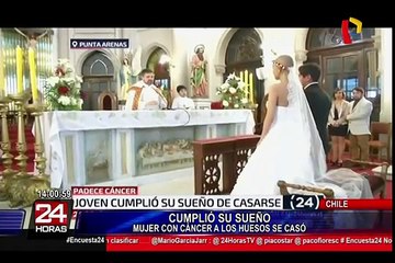 Mujer se casa en medio de su lucha contra el cáncer a los huesos