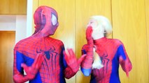 New FROZEN ELSA BECOMES SPIDER-ELSA ! w/ Spiderman, Joker, Pink Spidergirl Funny Superheroes :)