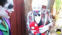 Spidermans EVIL SURPRISE w Frozen Elsa Joker Girl Maleficent Pink Spidergirl Superhero Fun IRL