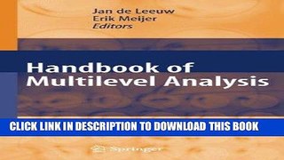 Best Seller Handbook of  Multilevel Analysis Free Read