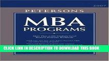 Ebook MBA Programs 2007 (Peterson s MBA Programs) Free Read