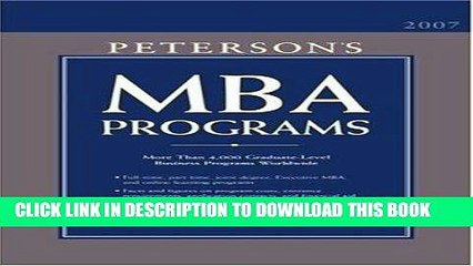 Ebook MBA Programs 2007 (Peterson s MBA Programs) Free Read