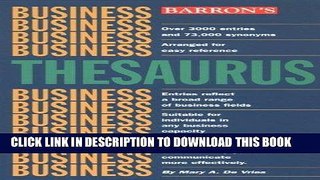 Best Seller Business Thesaurus Free Read