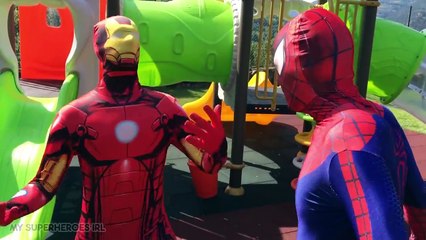 Spider-Man vs Iron Man - Superheroes Battle in Real Life for Kids