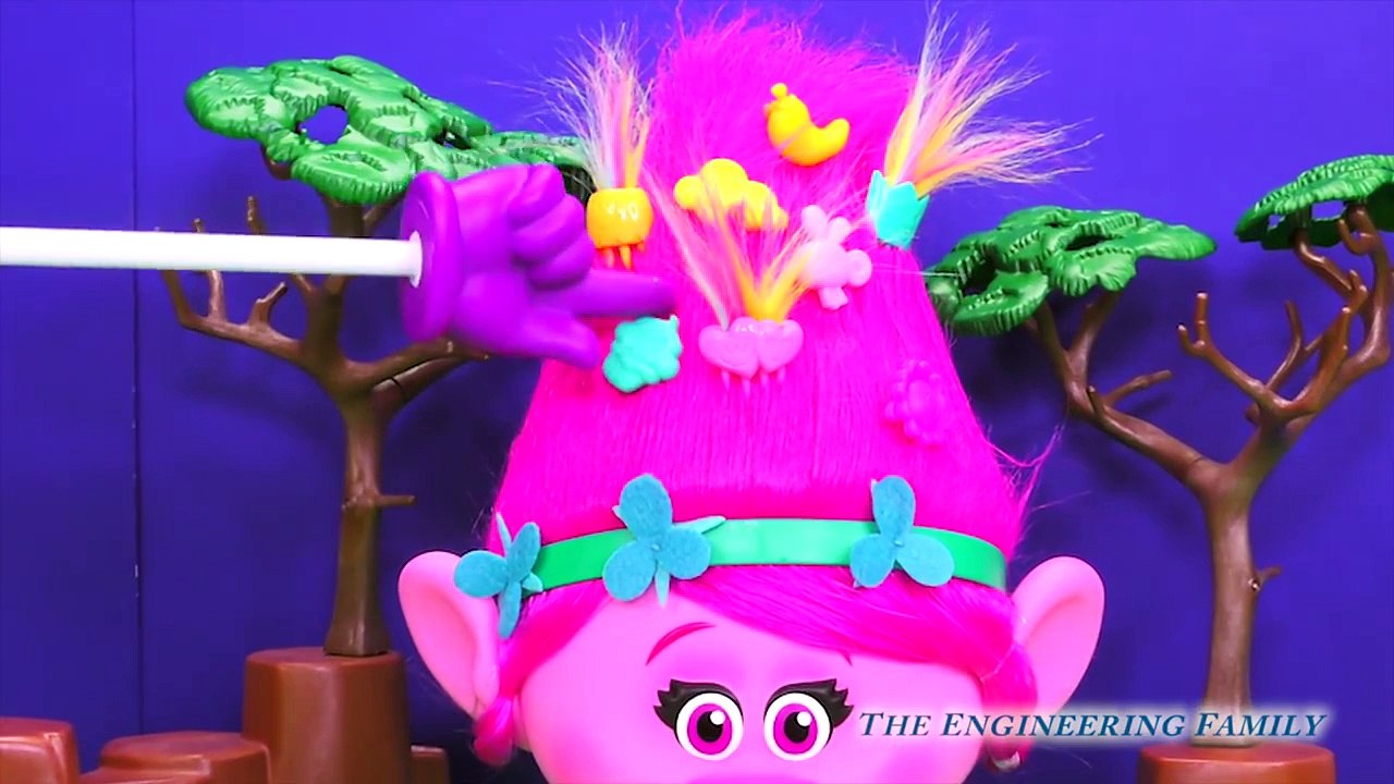 TROLLS Dreamworks Poppy's Style Station with Disney Princess Belle Rapunzel Funny Kids Video- part3