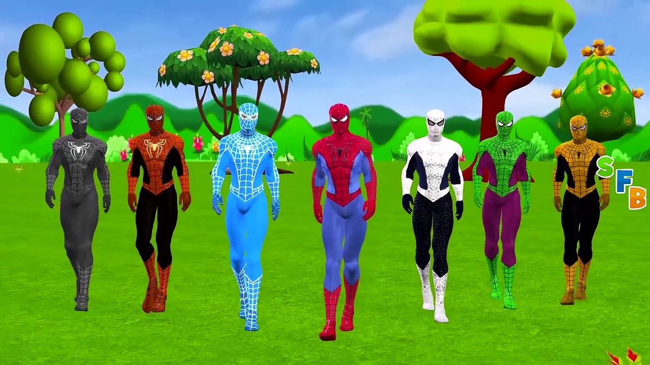 Finger Family Rhymes Spiderman Vehicles Cars Ambulance | Learn Colors ABC Songs Transport Vehicles