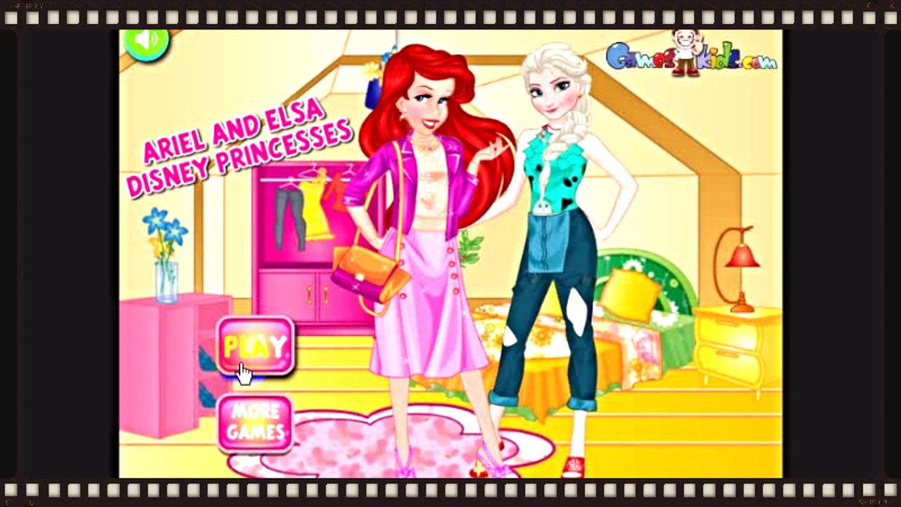 Games-kids Princess Games - Ariel and Elsa Disney Princesses Top Girls Game 2016