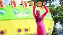 Spiderman & Frozen Elsa Wedding In Real Life ! w Pink Spidergirl Venom, Hulk, Joker Batman Iron
