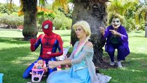 Elsa Frozen & Spiderman Baby with Poop Princess Anna Joker Super Joke Hero In Real Life