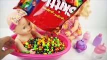 Videos for Baby Alive Doll Bath 娃娃婴儿洗澡 Colorful Chocolate Candy Playing Learning