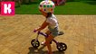 Балансир и супер шлем M-cro Катя учится ездить на беговеле Катаемся на велобеге Конфеты для фанов