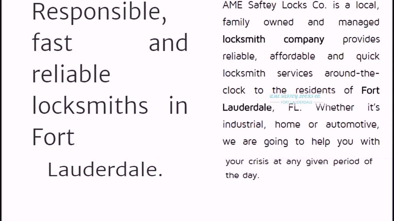Locksmith Fort Lauderdale FL | Call Now 954-745-1588