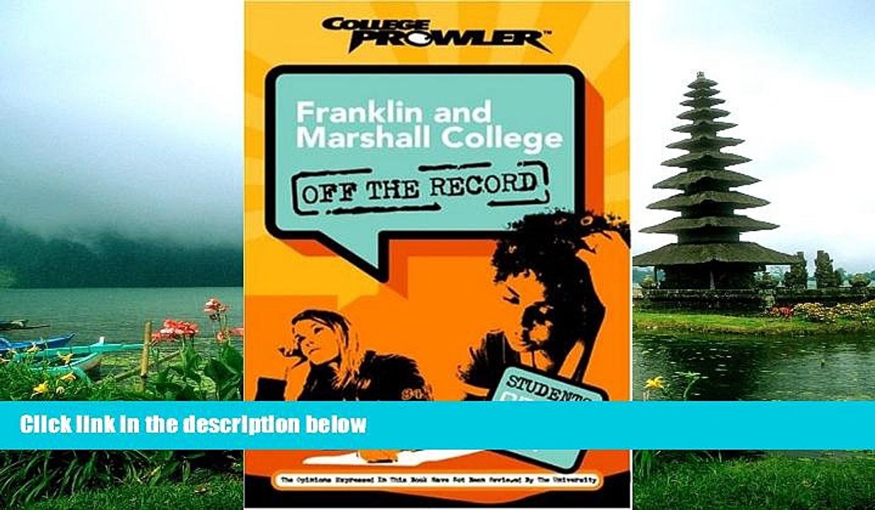 Enjoyed Read Franklin and Marshall College: Off the Record (College Prowler) (College Prowler: