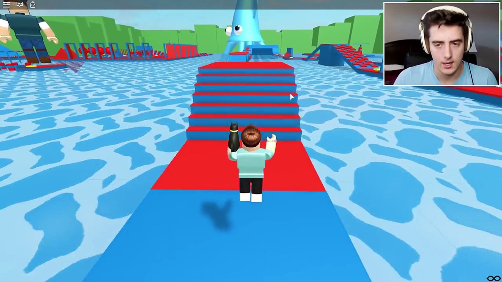 Roblox Adventures Dantdm Wipeout Obby Racing - roblox wipeout obby video dailymotion