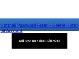 Delete Hotmail Account with Hotmail Password Reset
