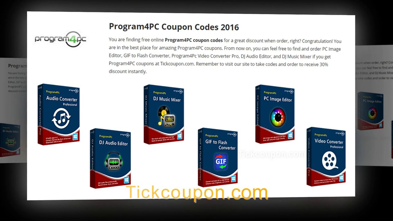 30% OFF Program4PC Coupon November 2016