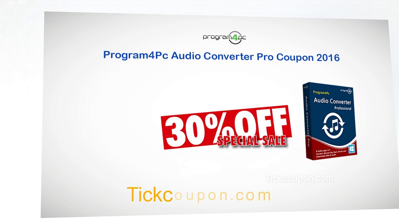 30% OFF Program4Pc Audio Converter Pro Coupon November 2016