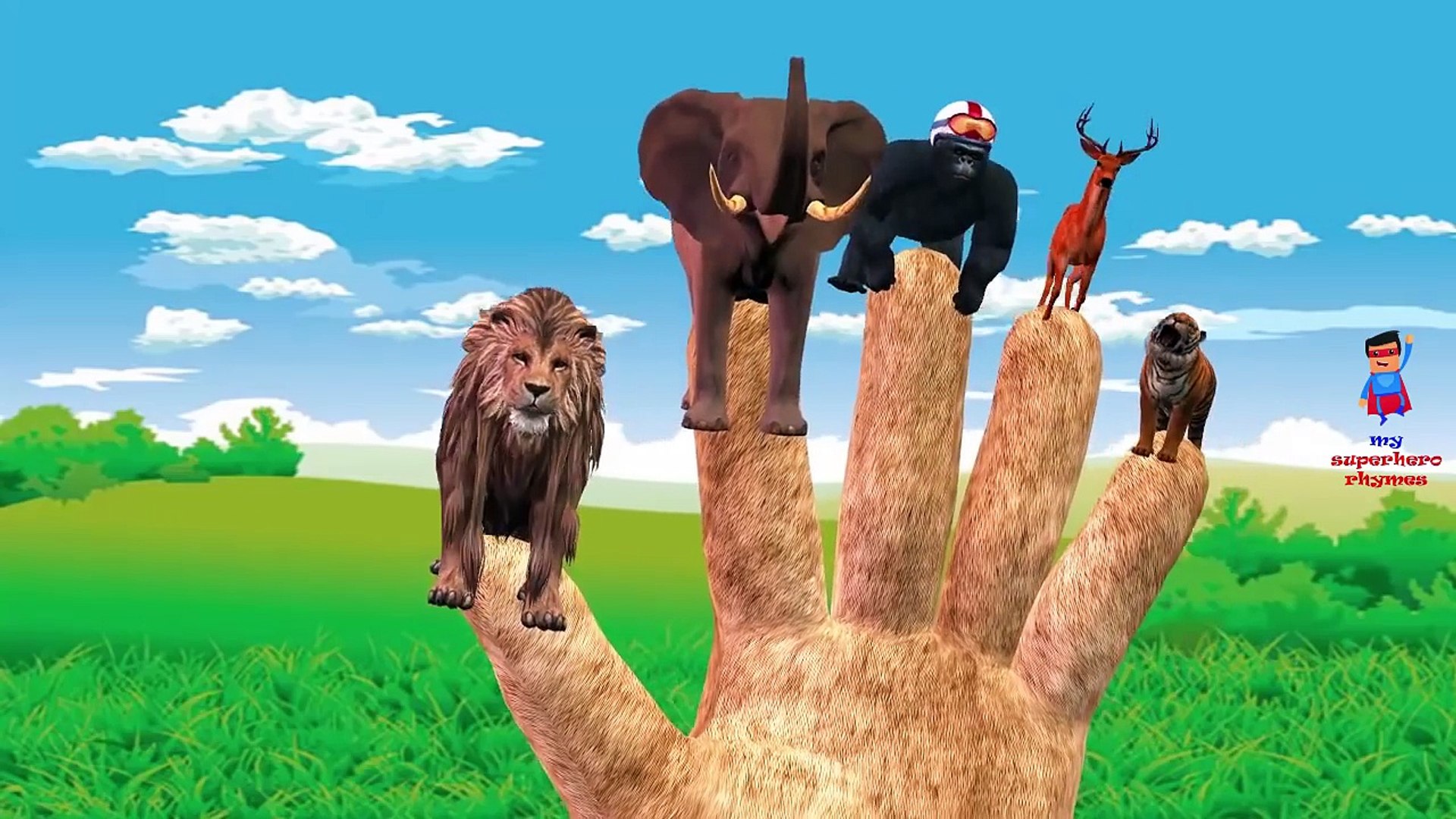 Animal Finger Family Nursery Rhymes Songs Wild Animal