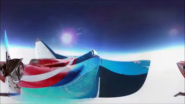 Учебно-боевой истребитель 4-го поколения МиГ-29УБ и полет в стратосферу. Панорамная съемка.