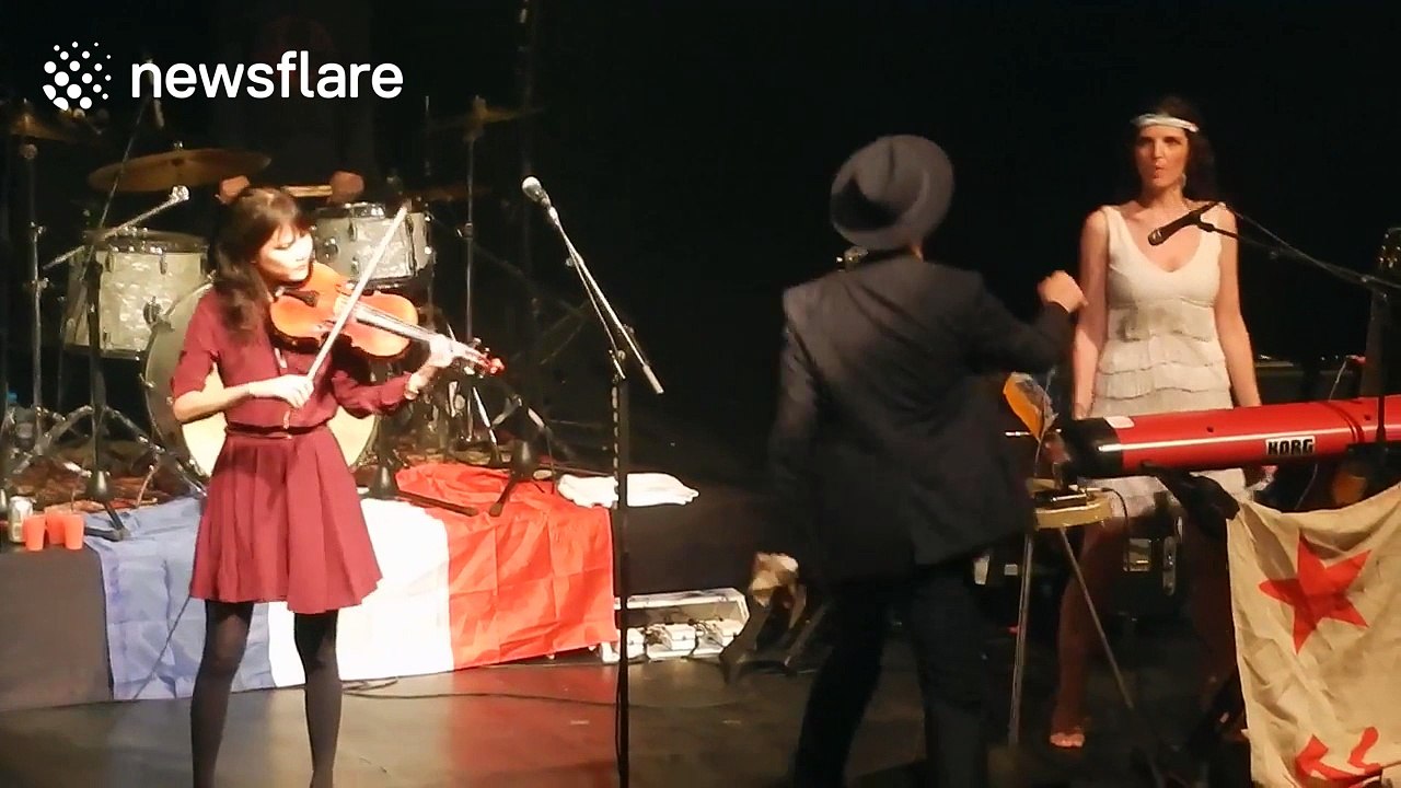 Crowd sings La Marseillaise during Pete Doherty gig at Paris' Bataclan