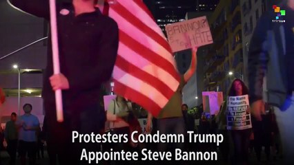 Protesters Condemn Trump Appointee Steve Bannon