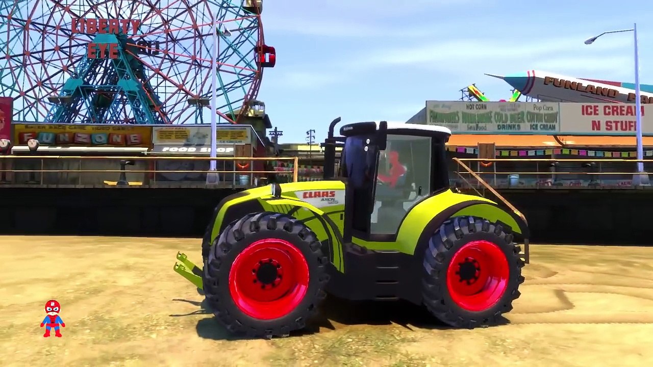 Spiderman + Tractor Smash Party & Ramps + Kids Songs Nursery Rhymes SHS