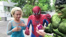 Spiderman Saw a T Rex VS Elsa VS Hulk VS Venom VS Joker Superheroes dinosaur fun