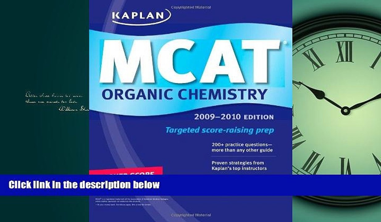 FULL ONLINE  Kaplan MCAT Organic Chemistry 2009-2010 (Kaplan Mcat Organic Chemistry Review)