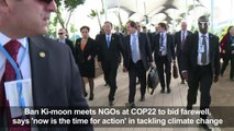 UN's Ban Ki-moon bids farewell to NGOs at Morocco conference