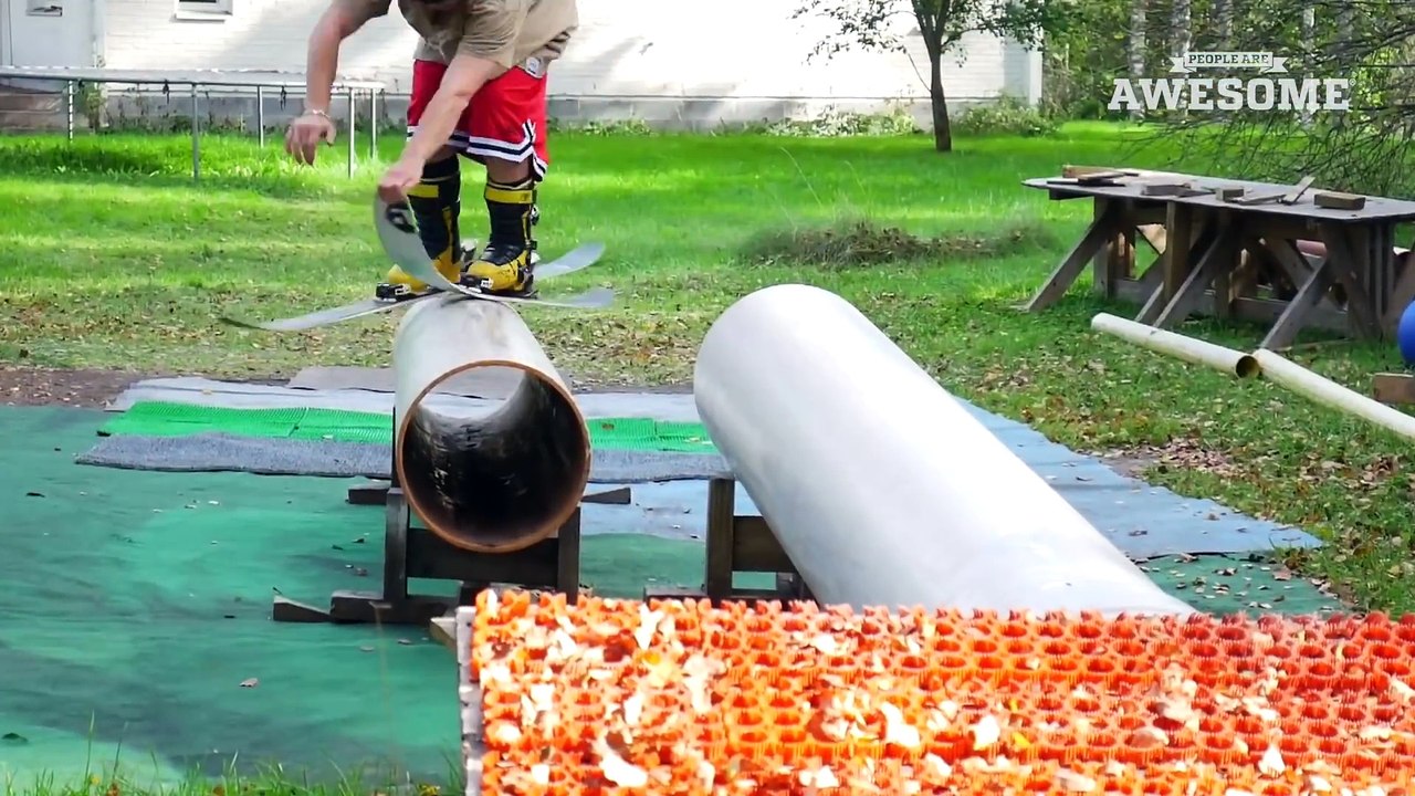 PEOPLE ARE AWESOME 2016 : TOP FIVE- Summer Skiing, Wheelie Tricks & Freerunning