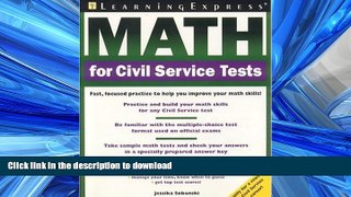 FAVORITE BOOK  Math for Civil Service Tests FULL ONLINE