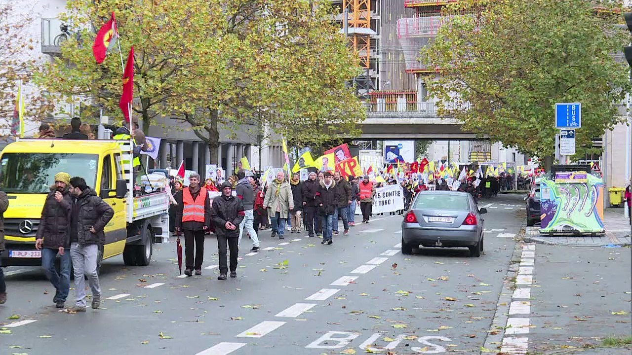 Kurdish opposition protest in Brussels against Erdogan