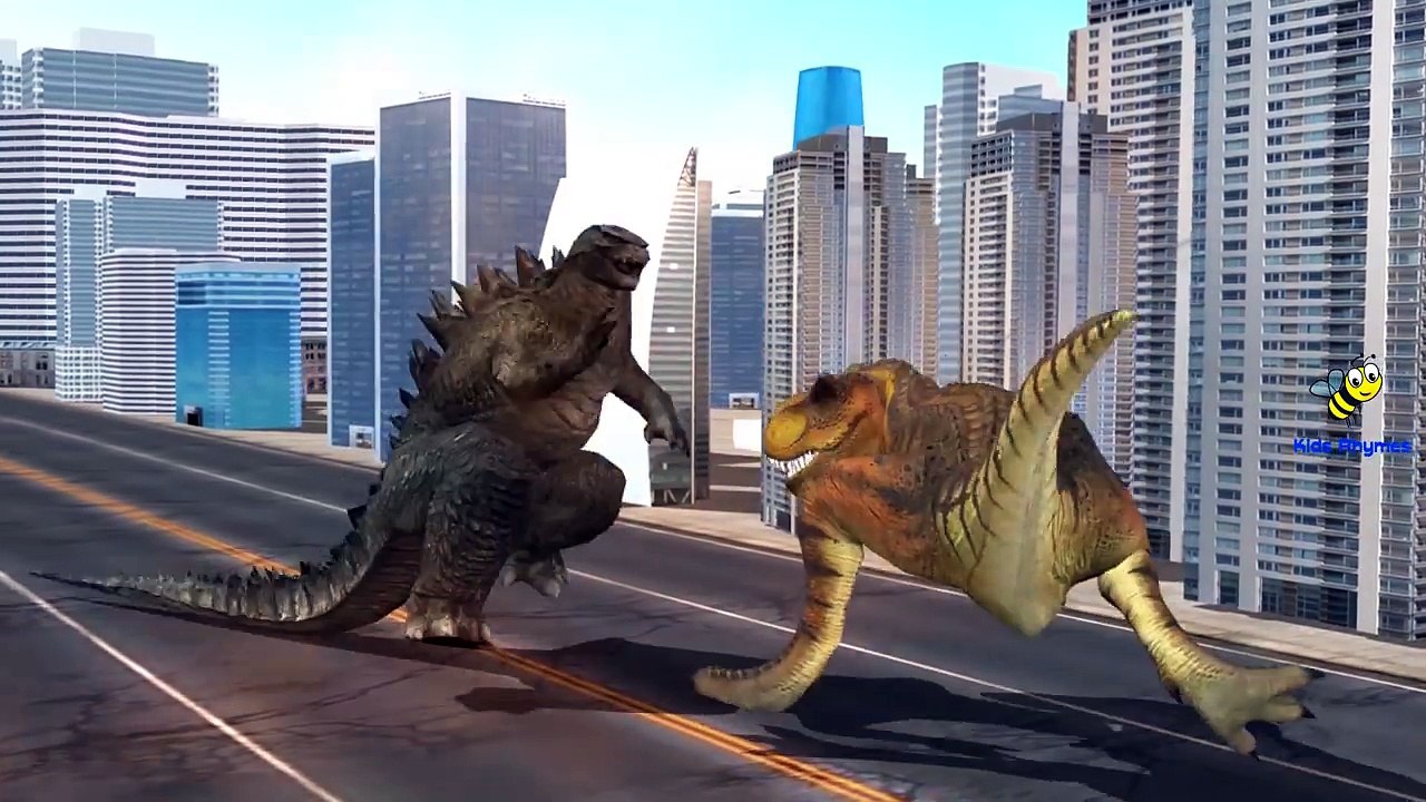 Dinosaurs Vs King Kong And Dinosaurs Vs Godzilla Cartoons for Kids Finger Family Nursery Rhymes