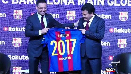 الشركة اليابانية راكوتين تطيح بالخطوط الجوية القطرية من قميص برشلونة