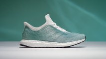 These Adidas sneakers are made of plastic garbage found in the ocean