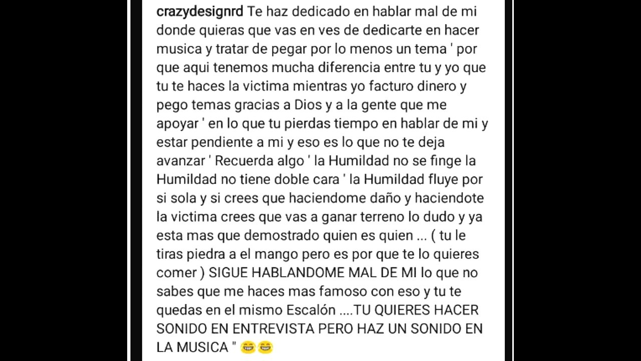 Crazy Design le dice a Carlitos Wey Sigue hablando mal de mi mientras te quedas en el mismo escalon