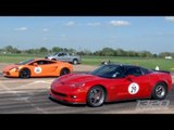 1200hp Z06 vs 1500hp Lambo - CLOSE RACE