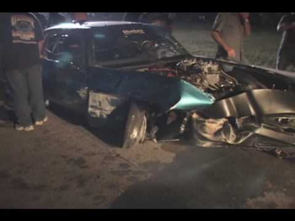 Terrible drag racing wreck