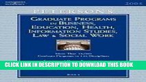 Best Seller Grad Guides Book 6: Bus/Ed/Hlth/Law/Infsy/ScWrk 2006 (Peterson s Graduate Programs in