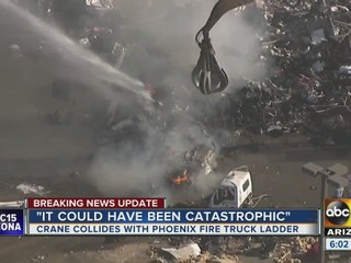 Smoke towers over Phoenix after scrap metal fire