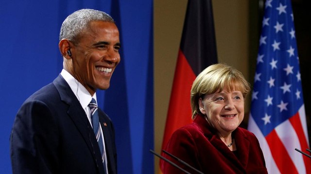 Merkel y Obama abogan por mantener las sanciones a Rusia en la última gira europea del presidente