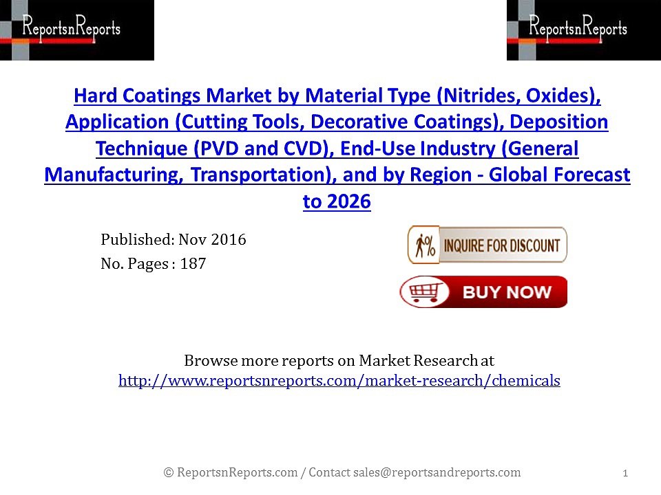 Hard Coatings market Expected to Achieve 8.0% CAGR by 2026