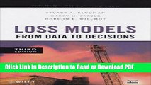 Read Loss Models: From Data to Decisions 3rd Edition   Solutions Manual Set (Wiley Series in