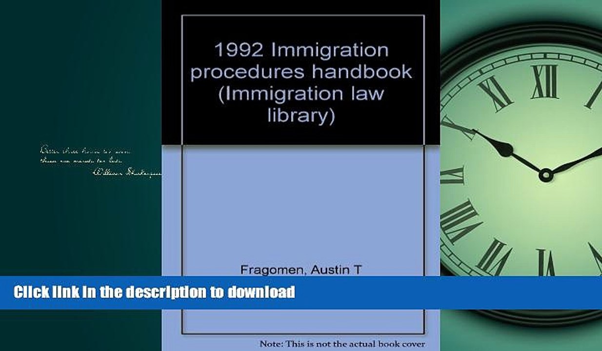 READ BOOK  1992 Immigration procedures handbook (Immigration law library) FULL ONLINE