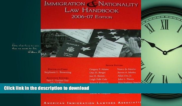 READ Immigration Nationality Law Handbook 2006-2007 (Immigration and Nationality Law