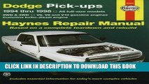 Read Now Dodge Pick-ups ~ 1994 thru 1998 ~ All full-size models, 2WD   4WD, V6, V8 and V10